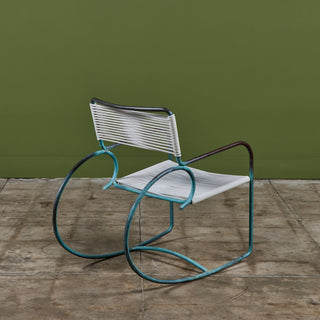 Walter Lamb for Brown Jordan Bronze Patio Dining Set with Four Rocking Chairs