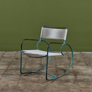 Walter Lamb for Brown Jordan Bronze Patio Dining Set with Four Rocking Chairs