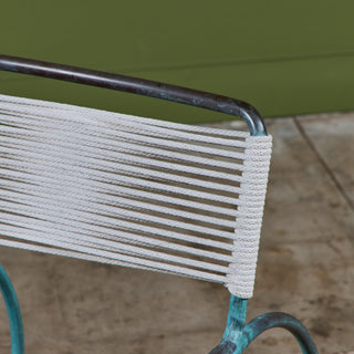 Walter Lamb for Brown Jordan Bronze Patio Dining Set with Four Rocking Chairs