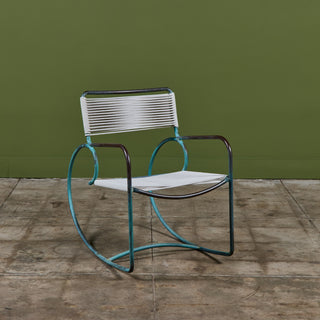 Walter Lamb for Brown Jordan Bronze Patio Dining Set with Four Rocking Chairs