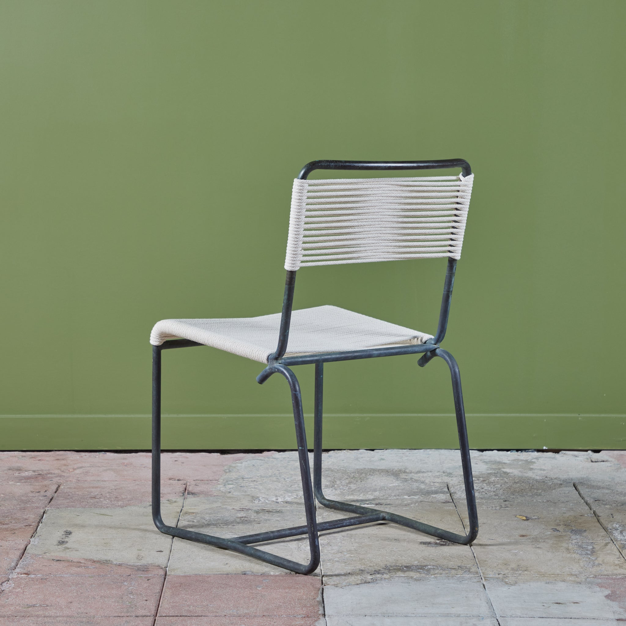 ON HOLD ** Walter Lamb for Brown Jordan Bronze Patio Dining Side Chair