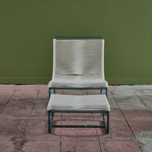 Bronze Patio Sleigh Chair & Ottoman by Walter Lamb for Brown Jordan