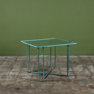 Walter Lamb Verdigris Square Bronze Patio Dining Table for Brown Jordan