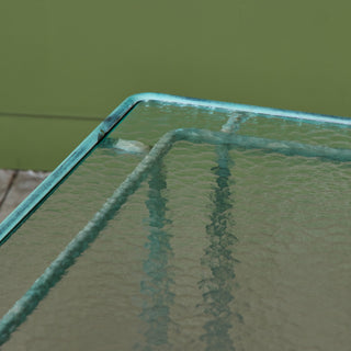 Walter Lamb Verdigris Square Bronze Patio Dining Table for Brown Jordan