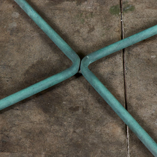 Walter Lamb Verdigris Square Bronze Patio Dining Table for Brown Jordan