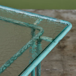 Walter Lamb Verdigris Square Bronze Patio Dining Table for Brown Jordan