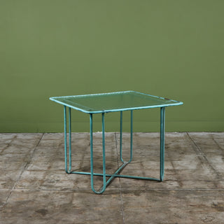 Walter Lamb Verdigris Square Bronze Patio Dining Table for Brown Jordan