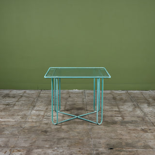 Walter Lamb Verdigris Square Bronze Patio Dining Table for Brown Jordan