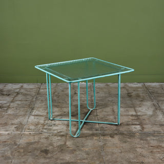 Walter Lamb Verdigris Square Bronze Patio Dining Table for Brown Jordan