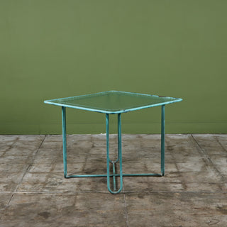 Walter Lamb Verdigris Square Bronze Patio Dining Table for Brown Jordan
