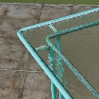 Walter Lamb Verdigris Square Bronze Patio Dining Table for Brown Jordan