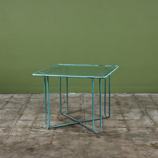 Walter Lamb Verdigris Square Bronze Patio Dining Table for Brown Jordan