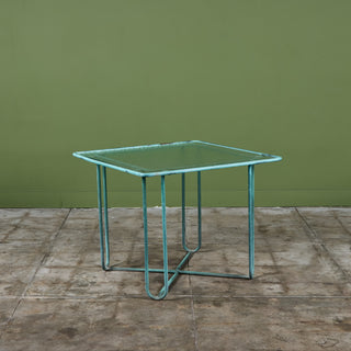Walter Lamb Verdigris Square Bronze Patio Dining Table for Brown Jordan