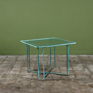 Walter Lamb Verdigris Square Bronze Patio Dining Table for Brown Jordan