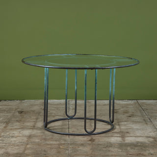 Walter Lamb for Brown Jordan Bronze Patio Dining Set with Four Rocking Chairs