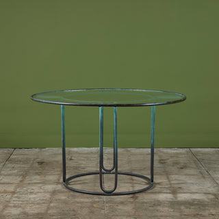 Walter Lamb for Brown Jordan Bronze Patio Dining Set with Four Rocking Chairs