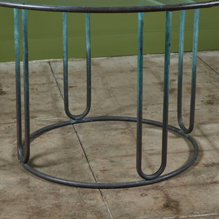 Walter Lamb for Brown Jordan Bronze Patio Dining Set with Four Rocking Chairs