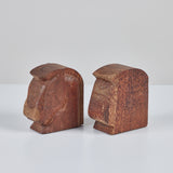 Pair of Wood Horse Head Bookends