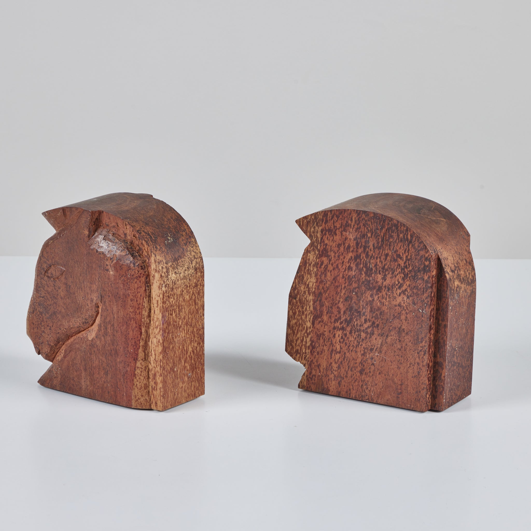Pair of Wood Horse Head Bookends