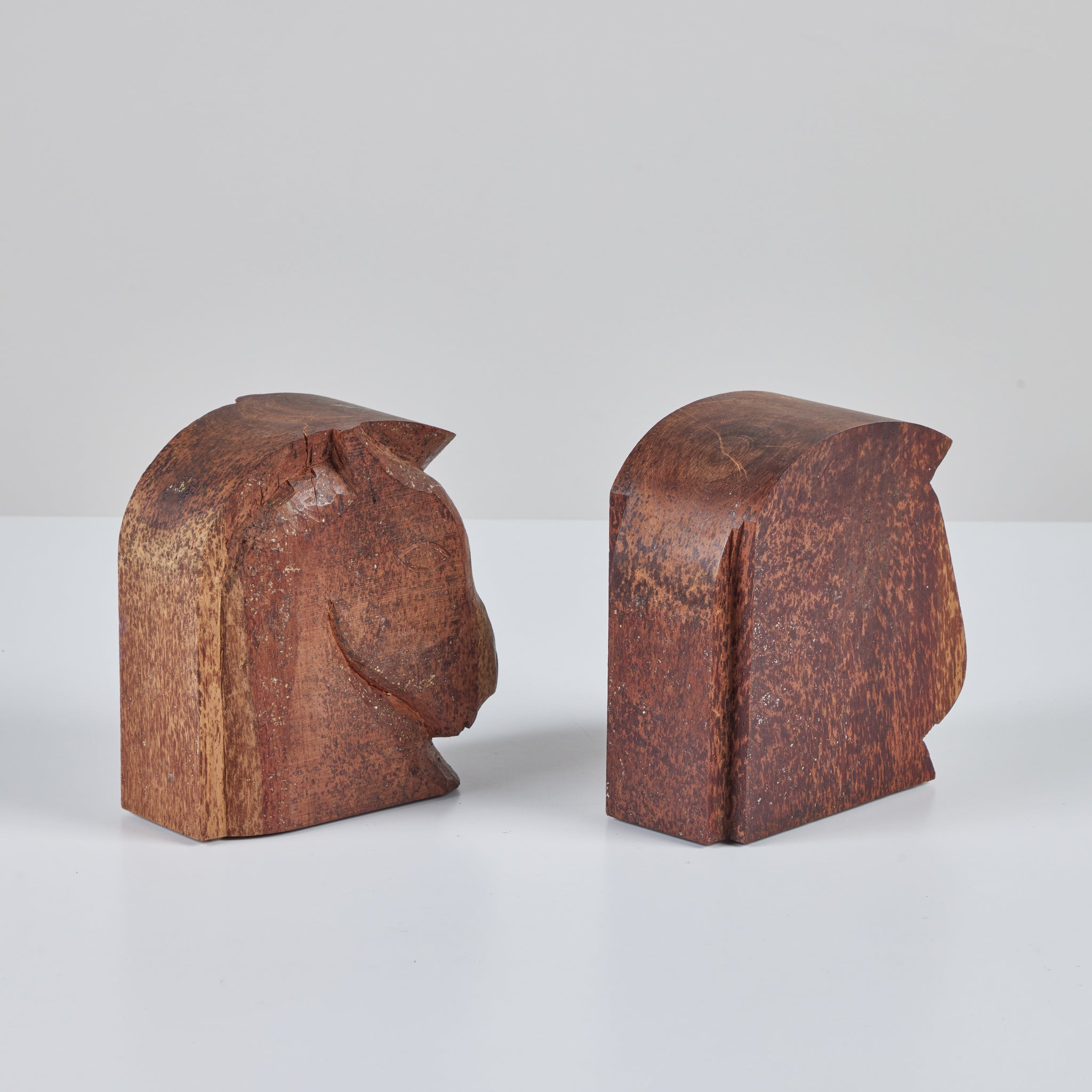 Pair of Wood Horse Head Bookends