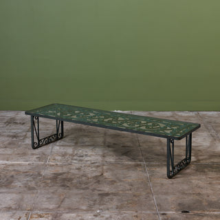 Wrought Iron and Glass Coffee Table