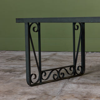 Wrought Iron and Glass Coffee Table