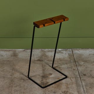 Set of Wrought Iron Fireplace Tools with Wood Handles