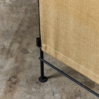 Tri-Fold Burlap and Wrought Iron Room Divider