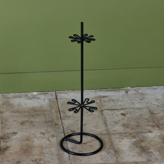 Hammered Brass Handle and Wrought Iron Fireplace Tool Set