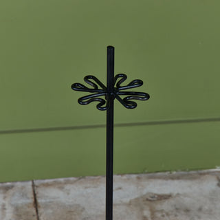 Hammered Brass Handle and Wrought Iron Fireplace Tool Set