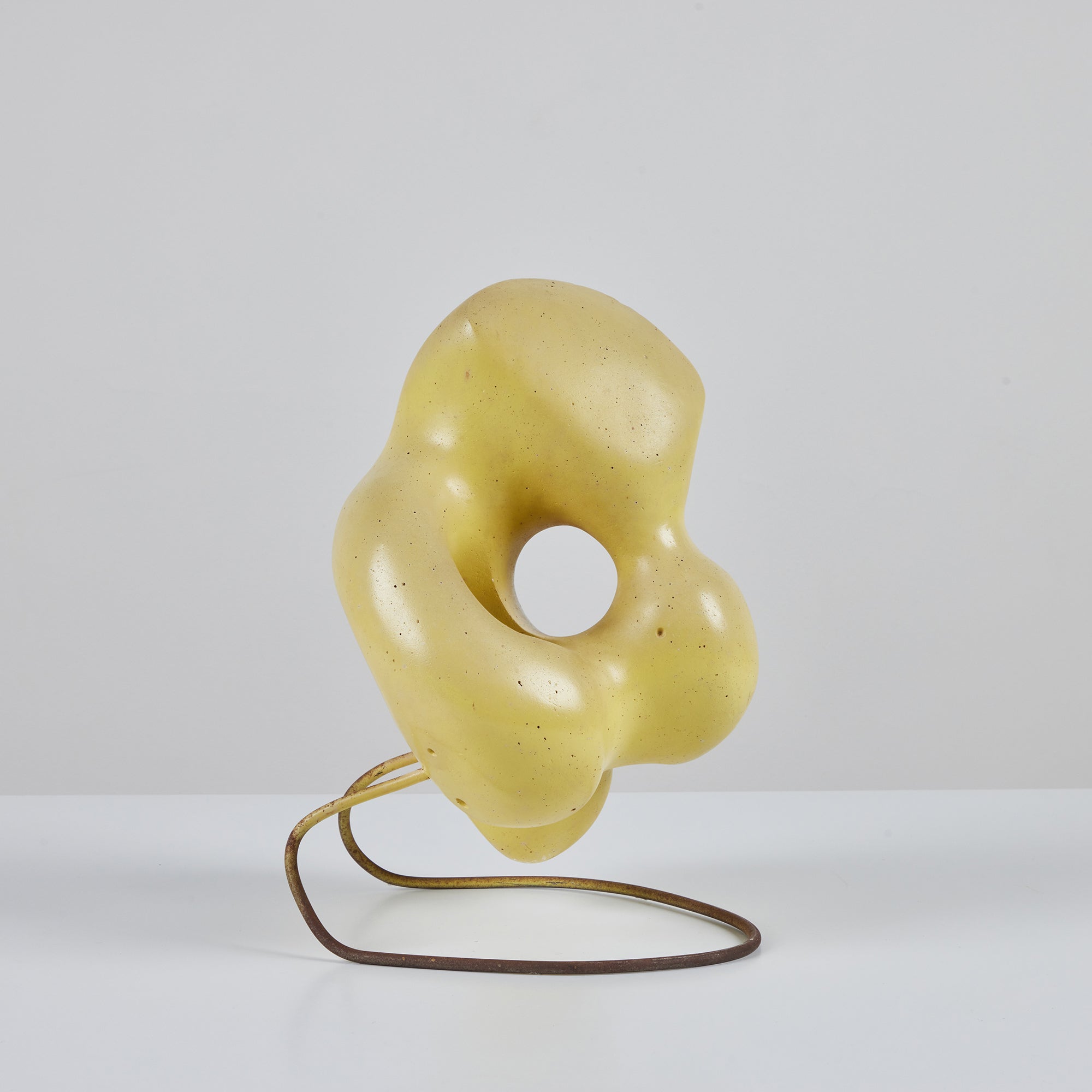 Biomorphic Yellow Glazed Sculpture