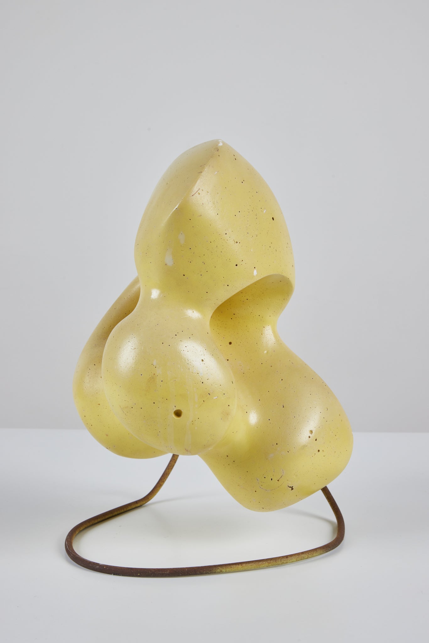 Biomorphic Yellow Glazed Sculpture