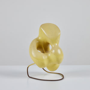 Biomorphic Yellow Glazed Sculpture