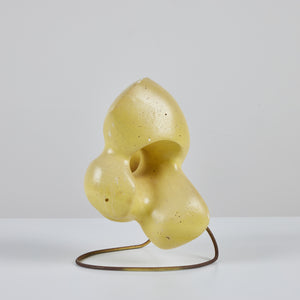 Biomorphic Yellow Glazed Sculpture