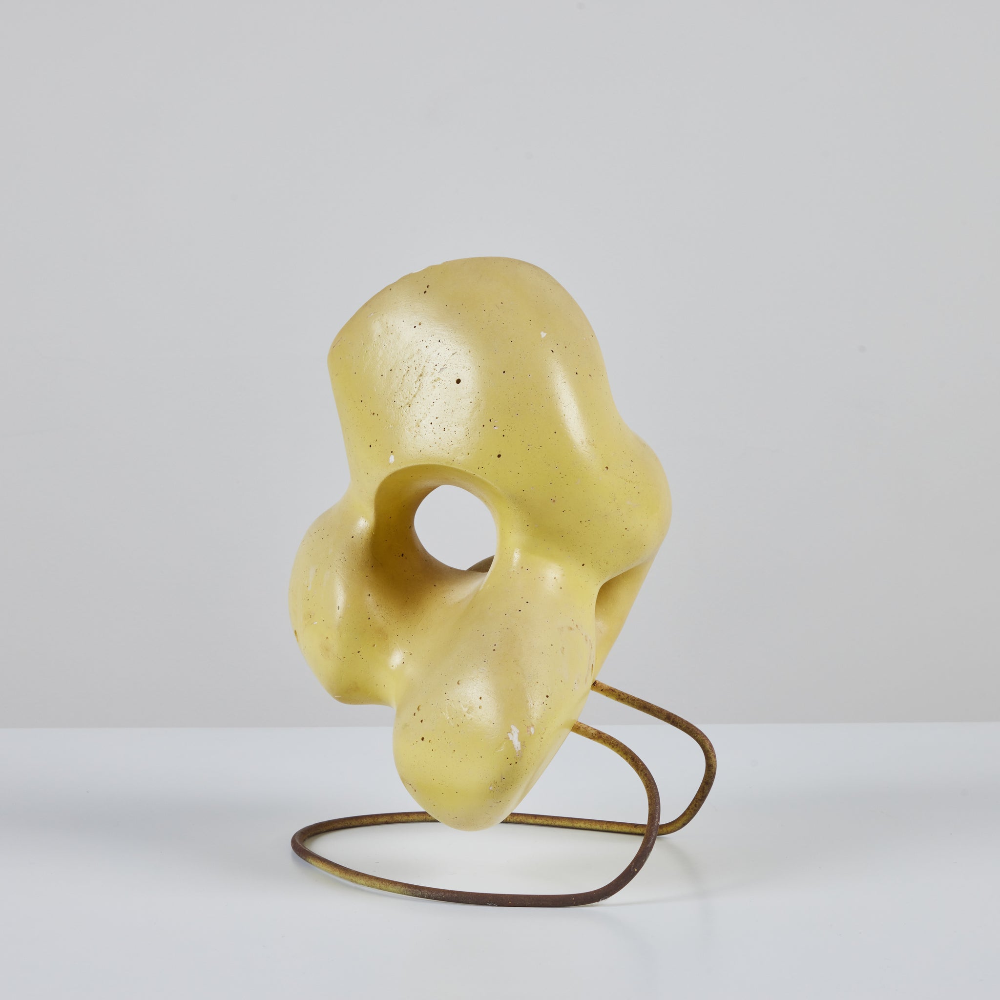 Biomorphic Yellow Glazed Sculpture