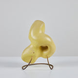 Biomorphic Yellow Glazed Sculpture