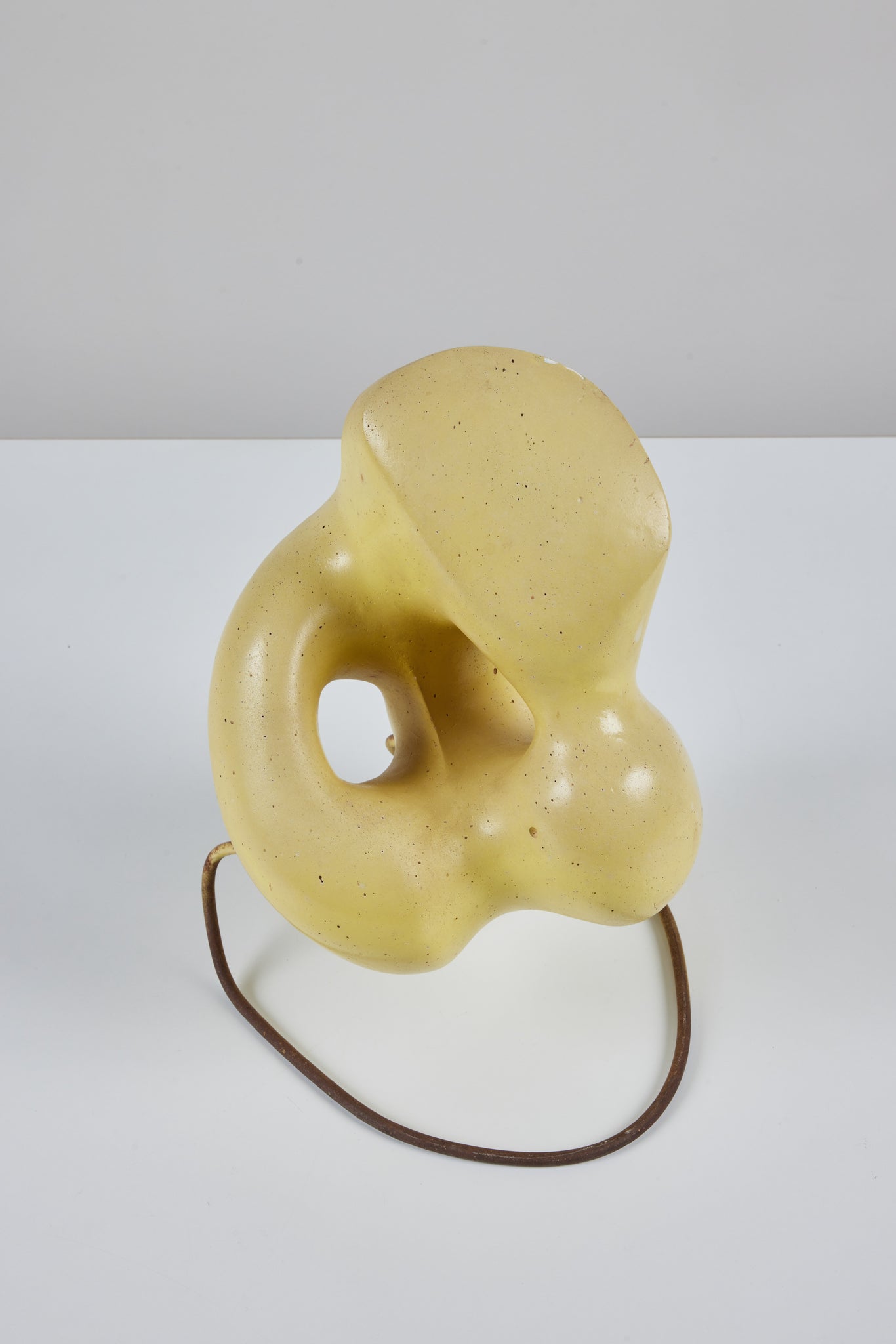 Biomorphic Yellow Glazed Sculpture