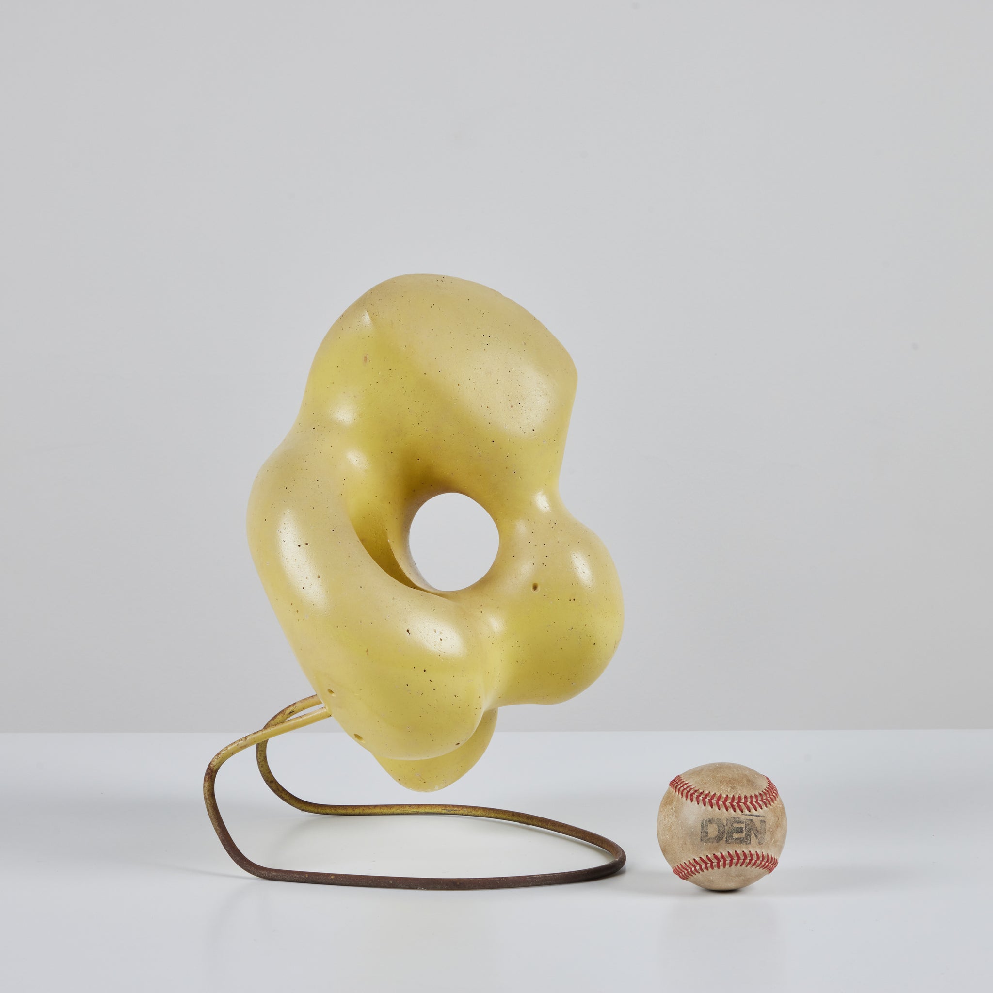 Biomorphic Yellow Glazed Sculpture