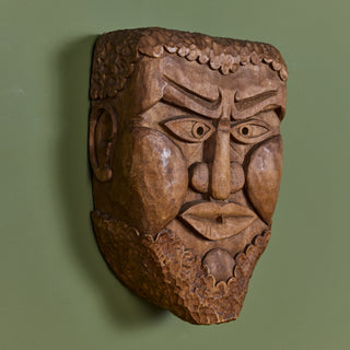 Hand Carved Wooden Folk Art Mask