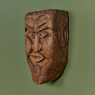Hand Carved Wooden Folk Art Mask