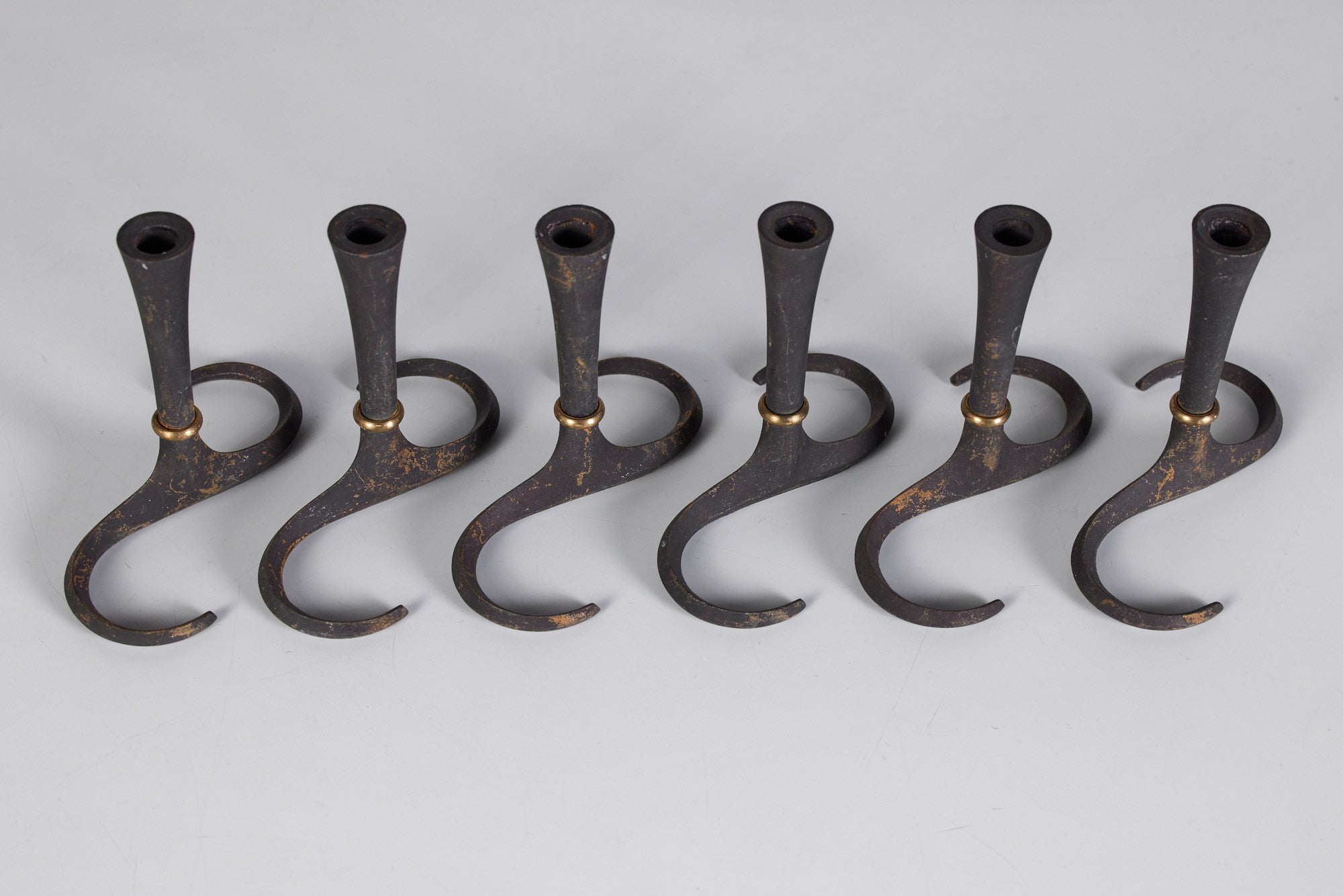 Set of Six Jens Quistgaard Candlesticks for Dansk