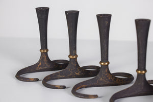 Set of Six Jens Quistgaard Candlesticks for Dansk