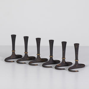 Set of Six Jens Quistgaard Candlesticks for Dansk