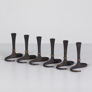 Set of Six Jens Quistgaard Candlesticks for Dansk