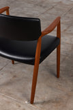 Ejner Larsen & Aksel Bender Madsen Leather & Teak Chair for Willy Beck