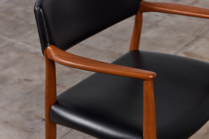 Ejner Larsen & Aksel Bender Madsen Leather & Teak Chair for Willy Beck