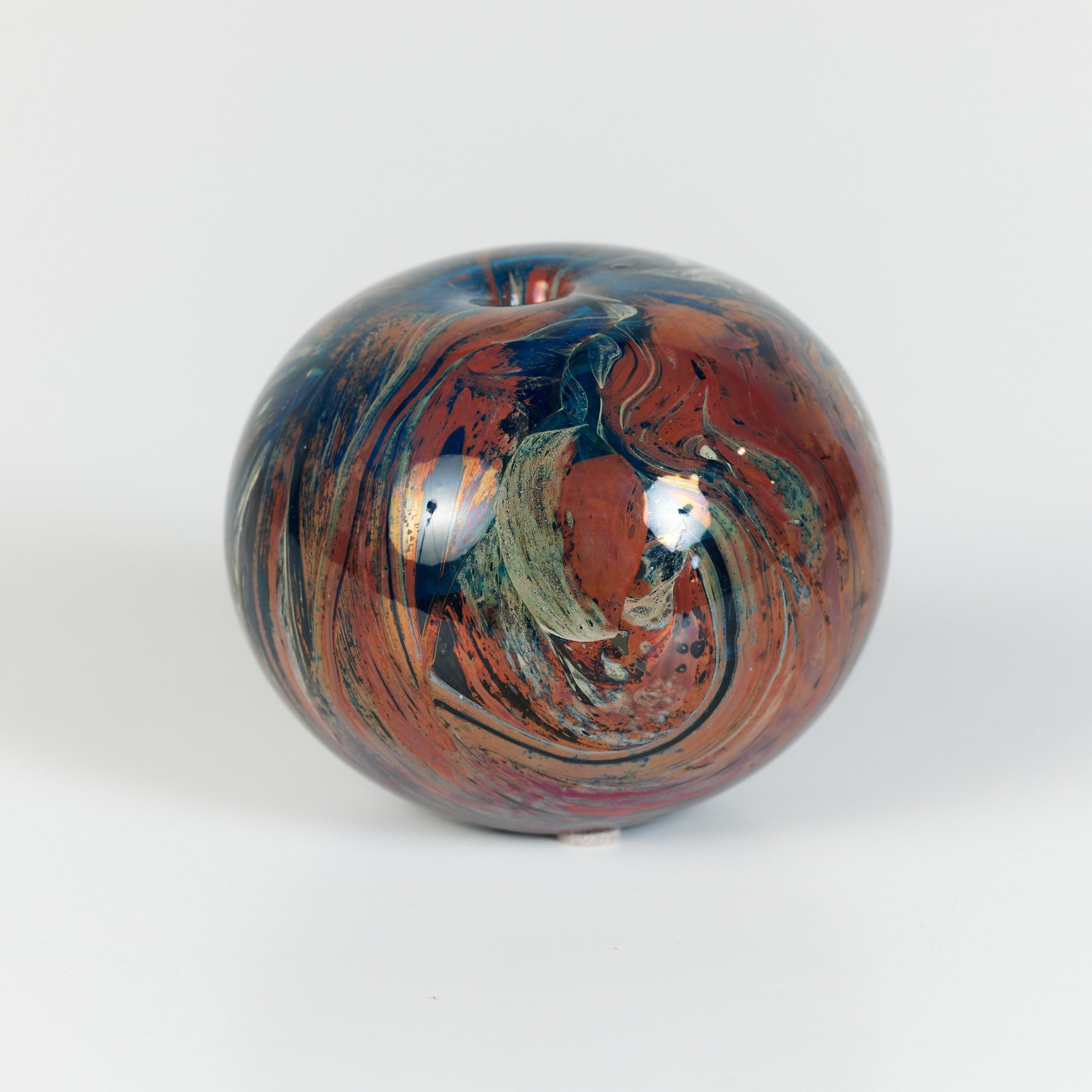 Marbled Blown Glass Bud Vase