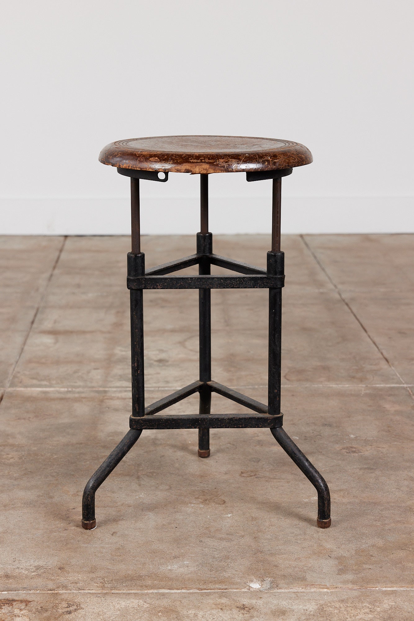 Adjustable Stool with Wood Seat by Campbell Corporation