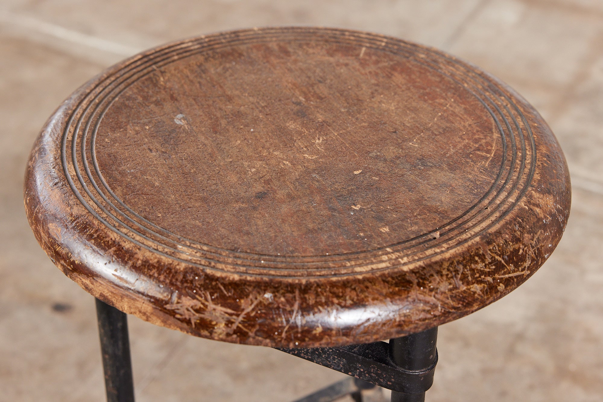 Adjustable Stool with Wood Seat by Campbell Corporation