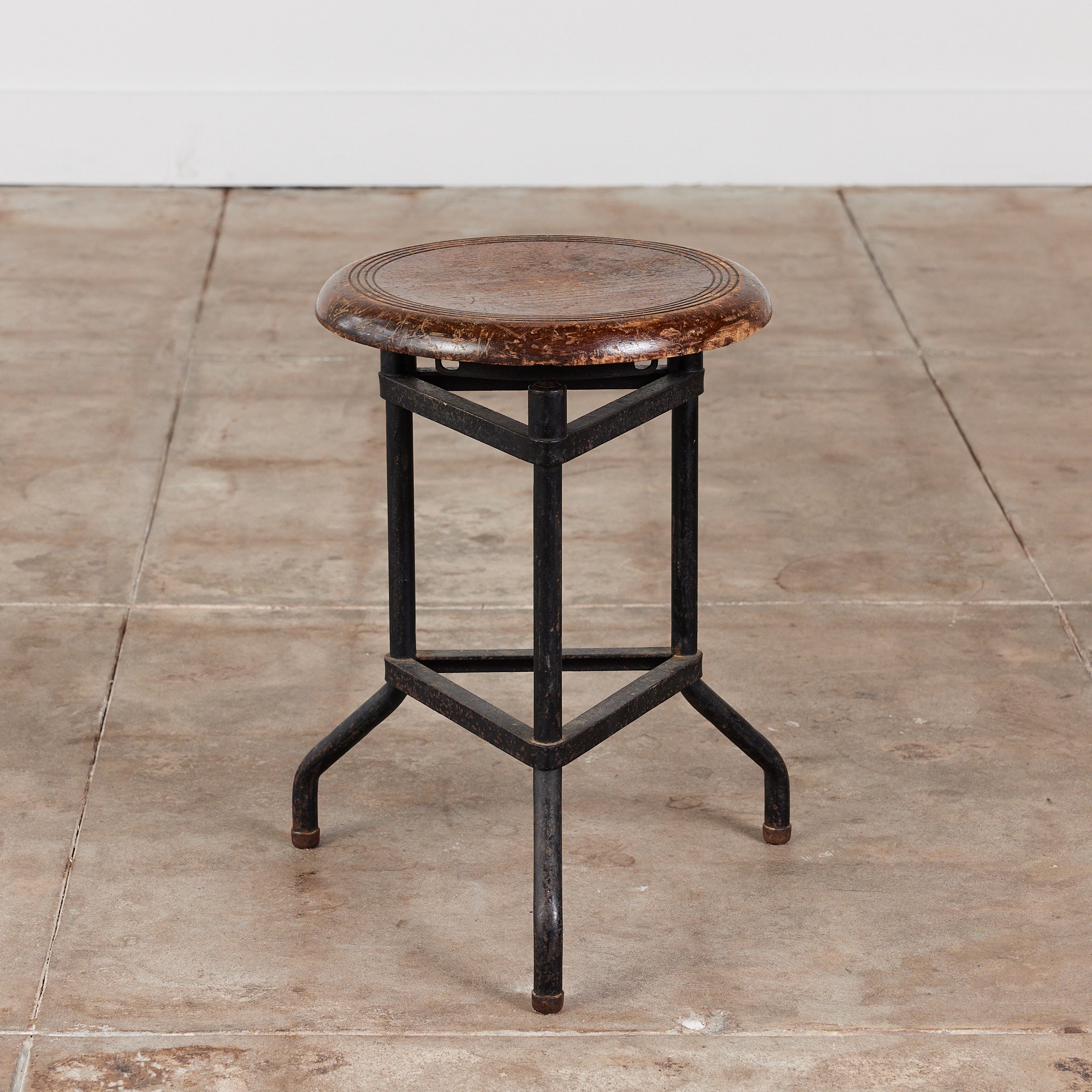 Adjustable Stool with Wood Seat by Campbell Corporation